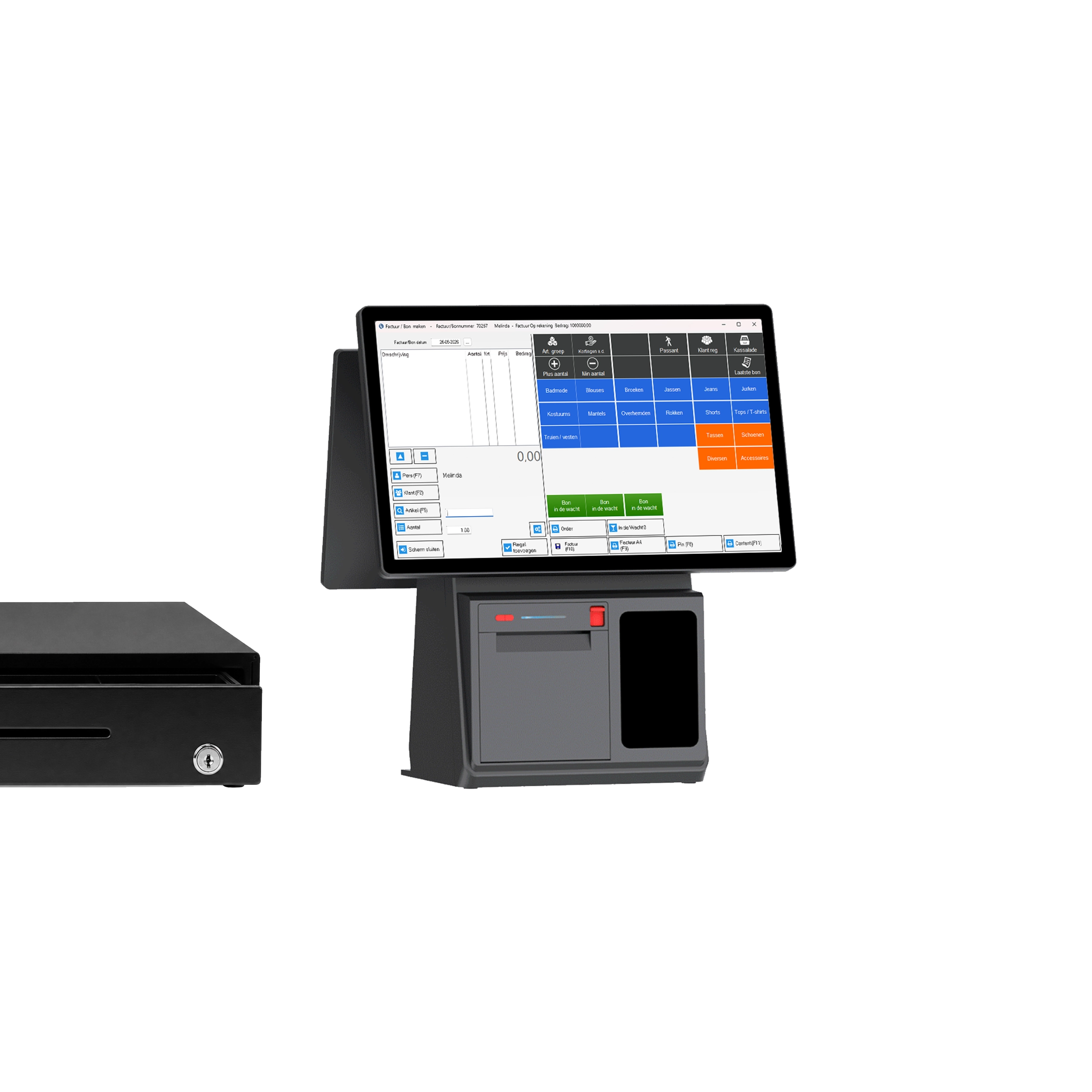 NOVA PRO kassasysteem leasen met ingebouwde printer, i3 processor en klantendisplay